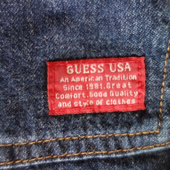 Vtg Made in U.S.A. GUESS Denim Overalls Dress – Jr 7 - Picture 6 of 10